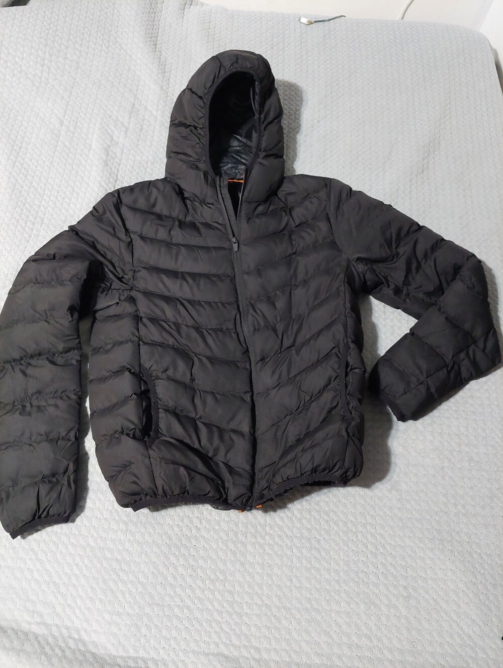 Novamen Men's Hooded Quilted Puffer Jacket in Black
